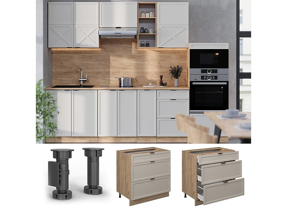 Küchenunterschrank graubeige 80x60x82 fame-line