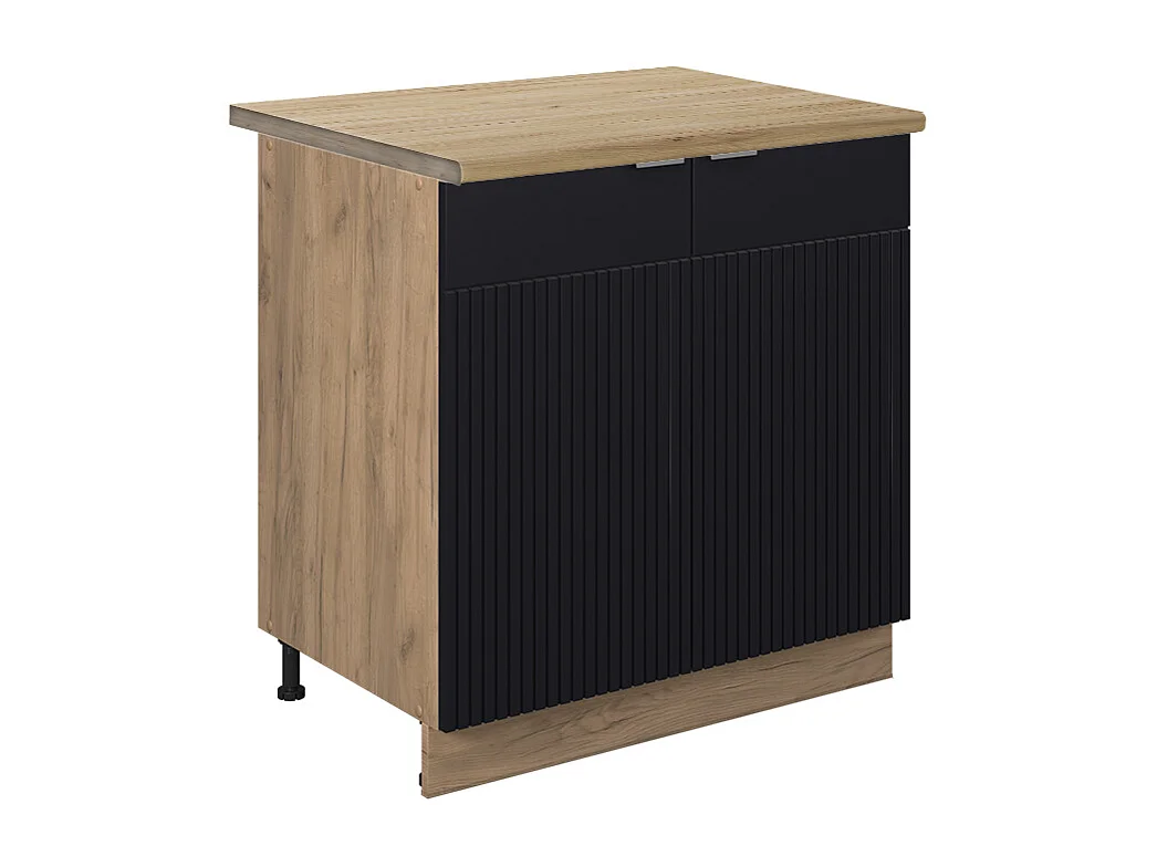 Mueble bajo de cocina rayas negras 80x60x82 fame-line