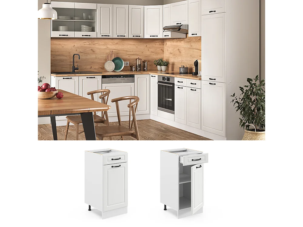 Mobiletto base per cucina bianco casa di campagna 40x60x81.6 r-line