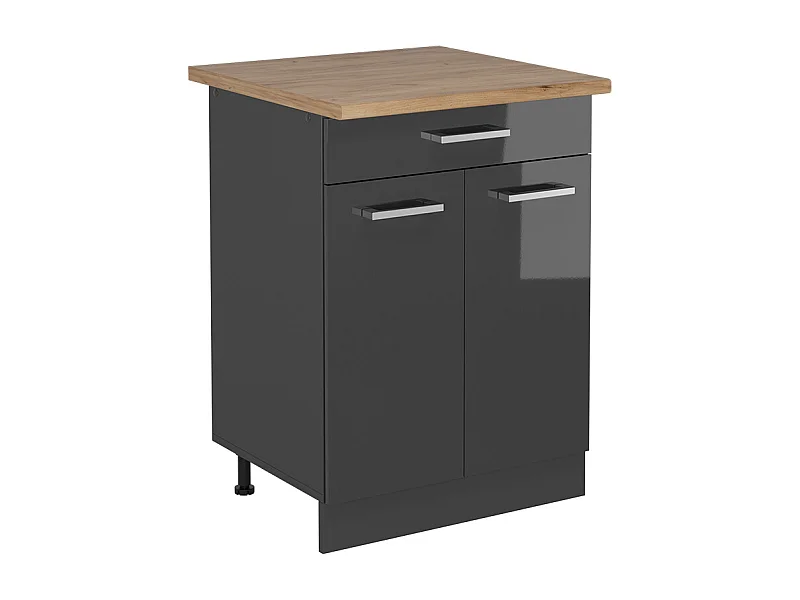 Armário baixo de cozinha antracite alto brilho 60x60x81.6 r-line