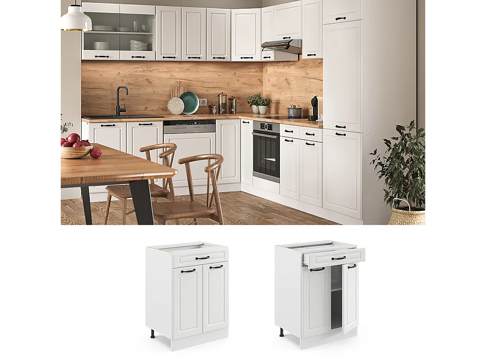 Meuble cuisine blanc campagne 60x60x81.6 r-line