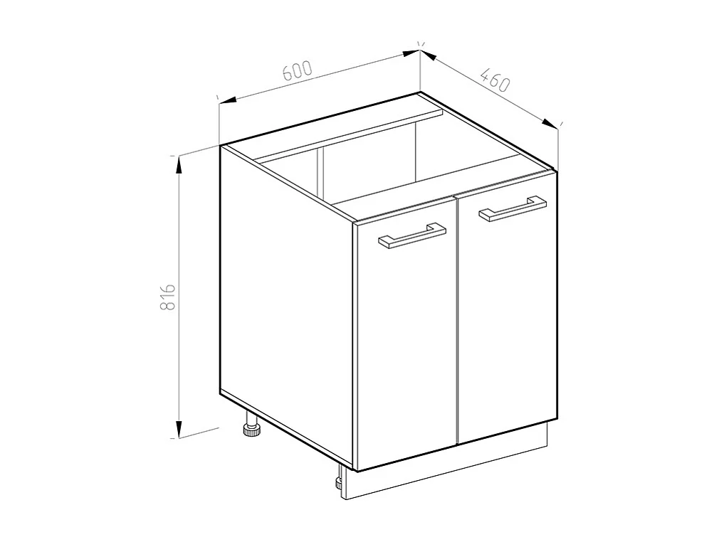 Mobiletto base cucina bianco casa di campagna 60x60x81.6 r-line