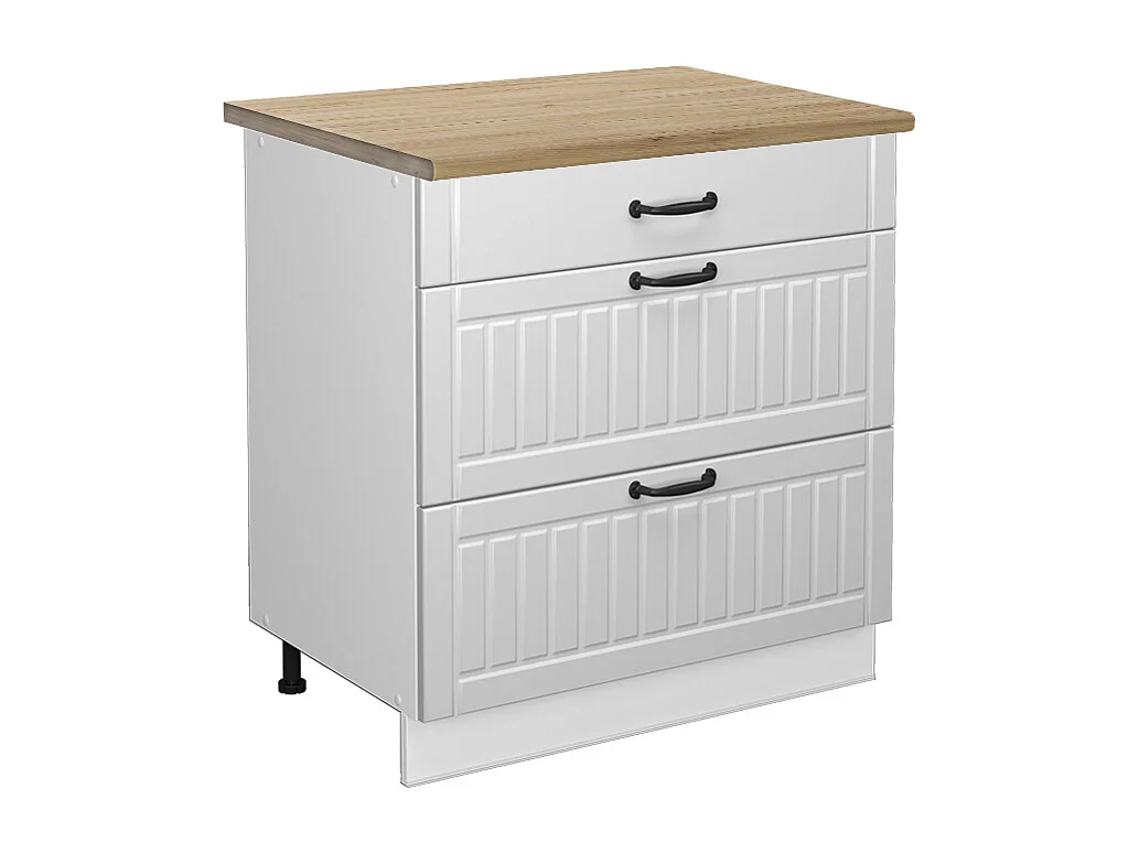 Meuble cuisine blanc campagne 80x60x82 fame-line