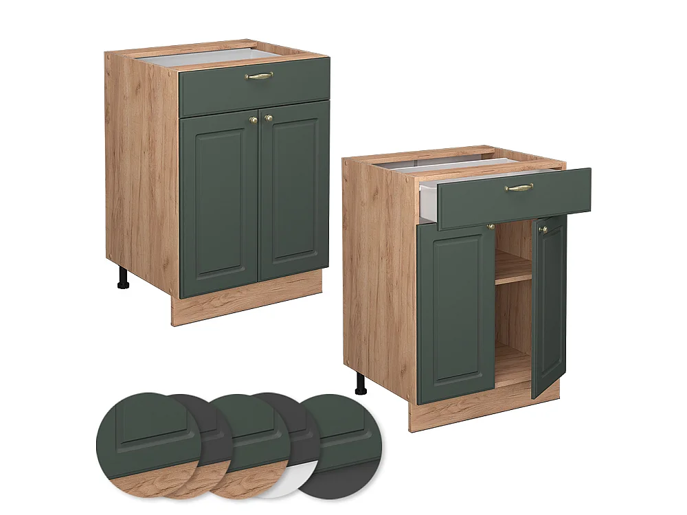 Meuble cuisine vert or campagne 60x51.6x82 fame-line