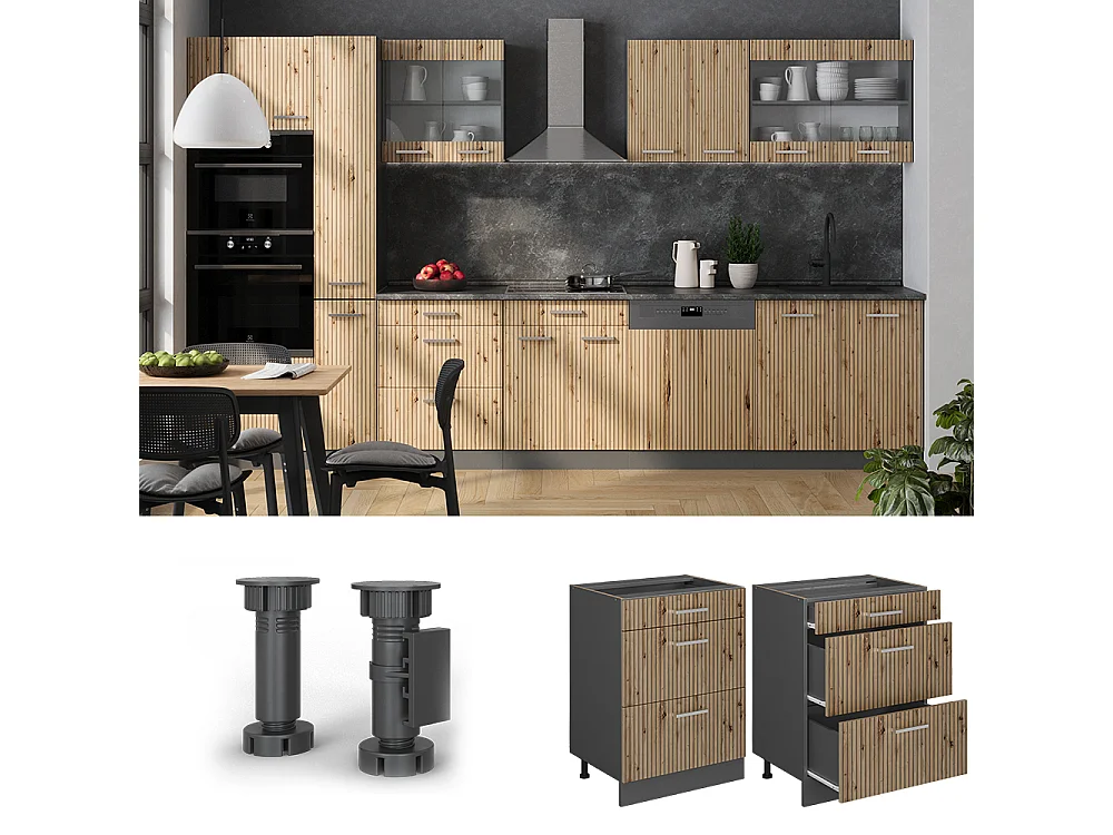 Meuble cuisine chêne artisan 60x60x81.6 r-line