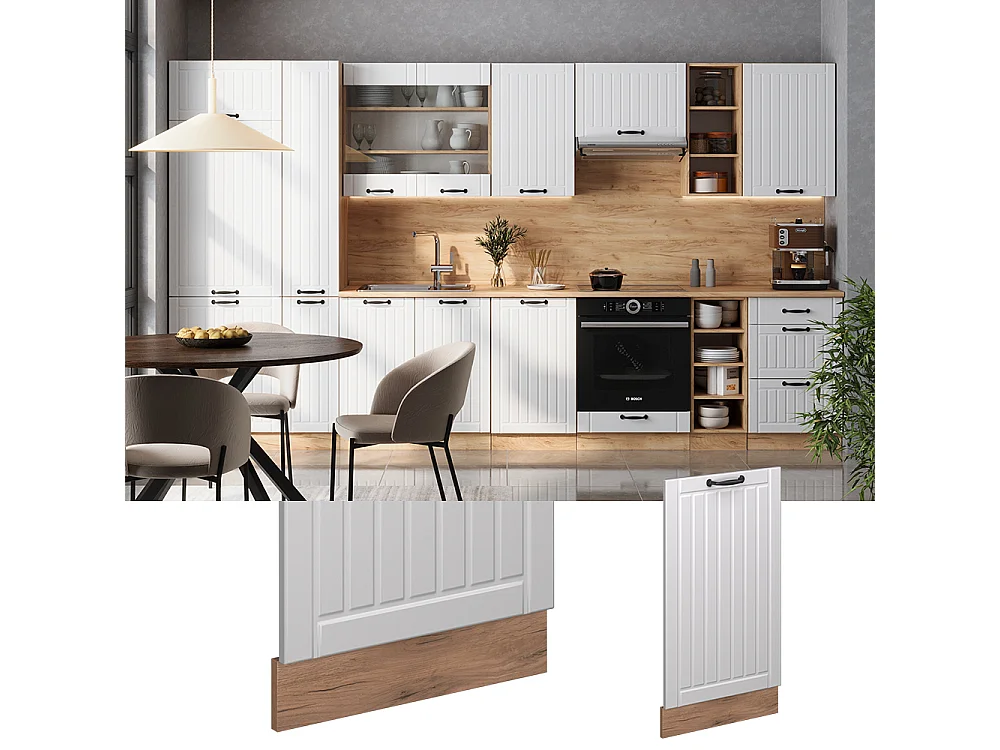 Panel frontal del lavavajillas blanco casa de campo 45x1.6x81.8 fame-line