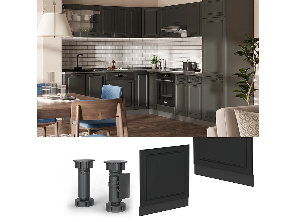 Panel frontal antracita casa de campo 60x1.6x57.2 r-line