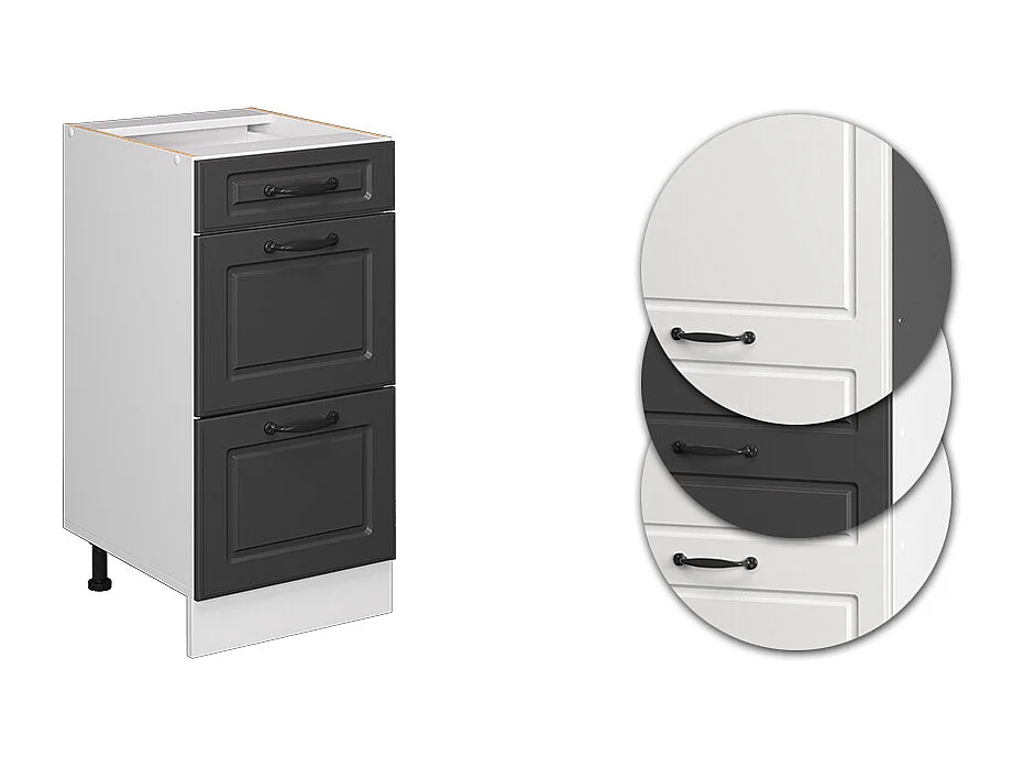 Keukenonderkast antraciet landhuis 40x46x81.6 r-line