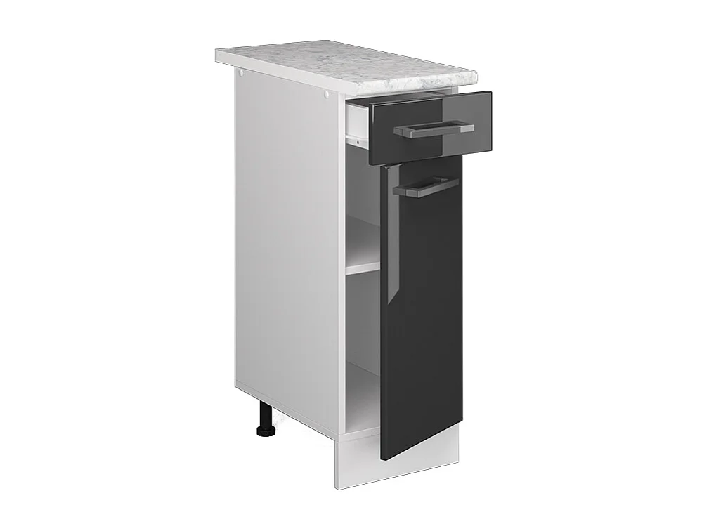 Meuble cuisine anthracite haute brillance 30x60x81.6 r-line