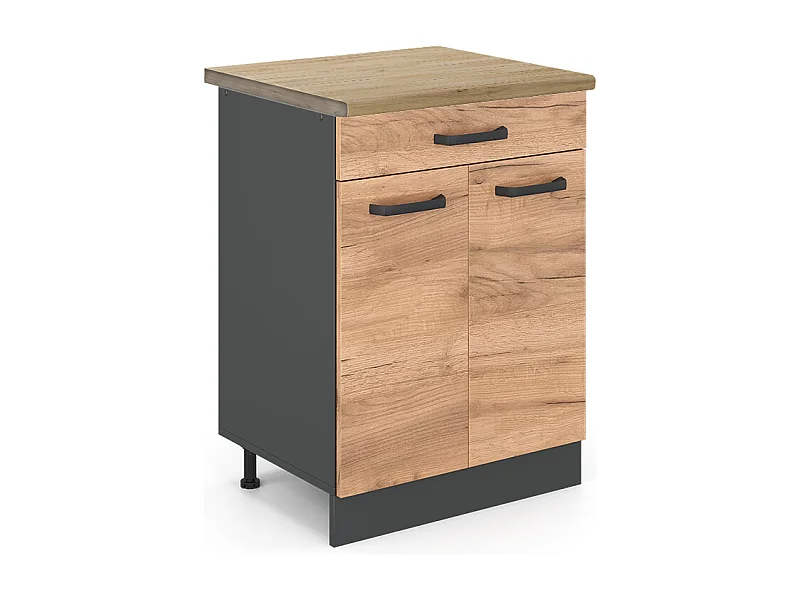 Mueble bajo de cocina roble dorado 60x60x81.6 r-line