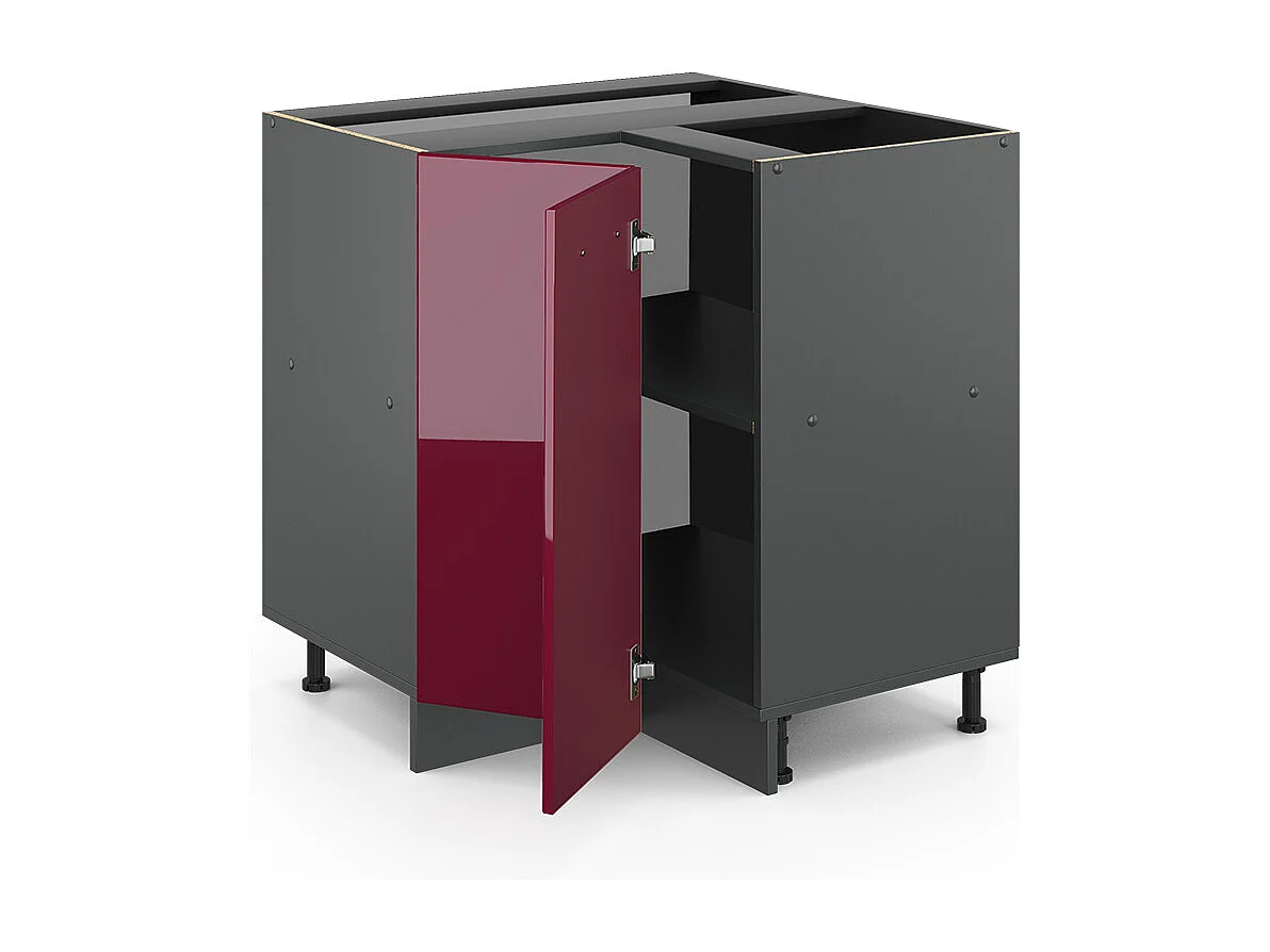 Armario de esquina rojo de alto brillo 75.6x60x81.6 r-line
