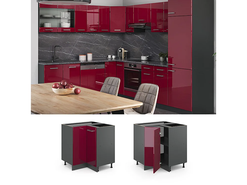 Meuble dangle rouge brillant 75.6x60x81.6 r-line