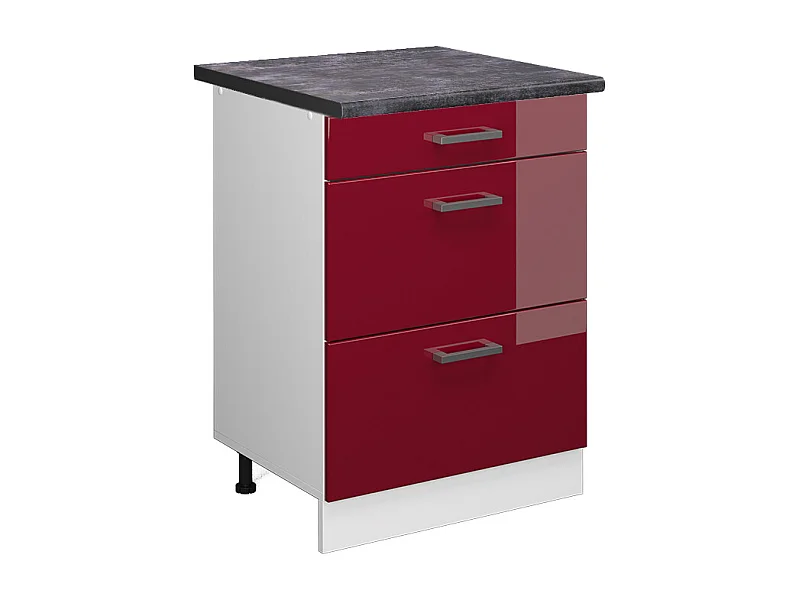 Mueble bajo de cocina rojo de alto brillo 60x60x81.6 r-line