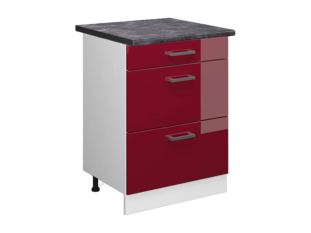 Mueble bajo de cocina rojo de alto brillo 60x60x81.6 r-line