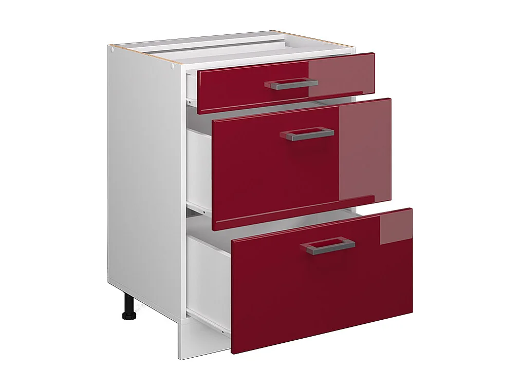 Meuble cuisine rouge brillant 60x60x81.6 r-line