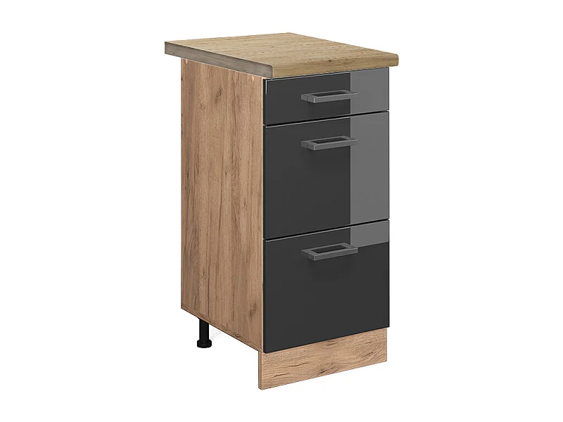 Meuble cuisine anthracite haute brillance 40x60x81.6 r-line