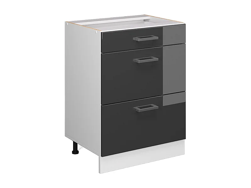 Meuble cuisine anthracite haute brillance 60x46x81.6 r-line