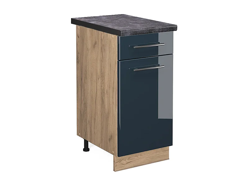 Meuble cuisine bleu foncé brillant 40x60x82 fame-line