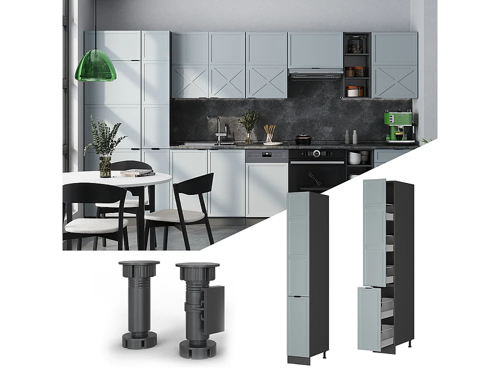 Apotheekkast licht blauw-grijs 30x58x206.8 fame-line