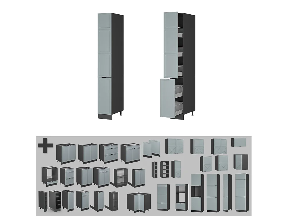 Apotheekkast licht blauw-grijs 30x58x206.8 fame-line