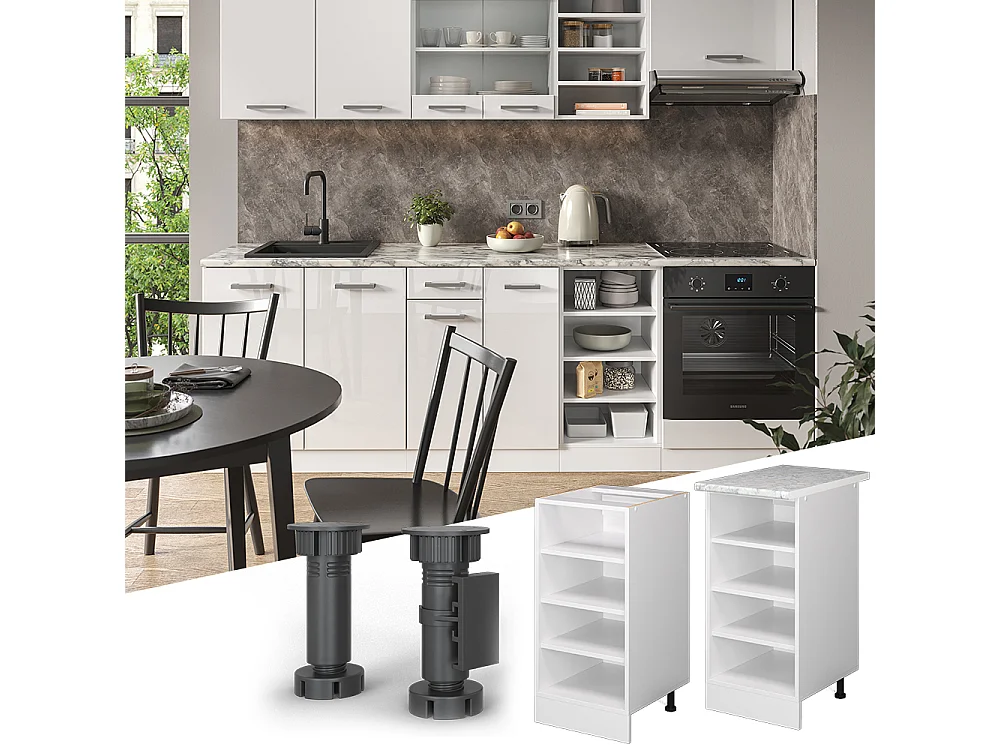 Küchenregal weiß 40x60x81.6 r-line