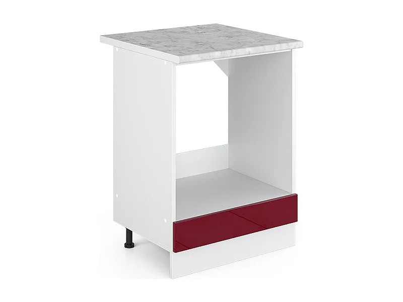 Meuble pour four rouge brillant 60x60x81.6 r-line