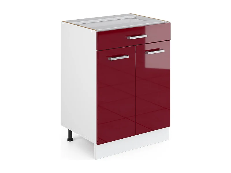 Mueble bajo de cocina rojo de alto brillo 60x46x81.6 r-line