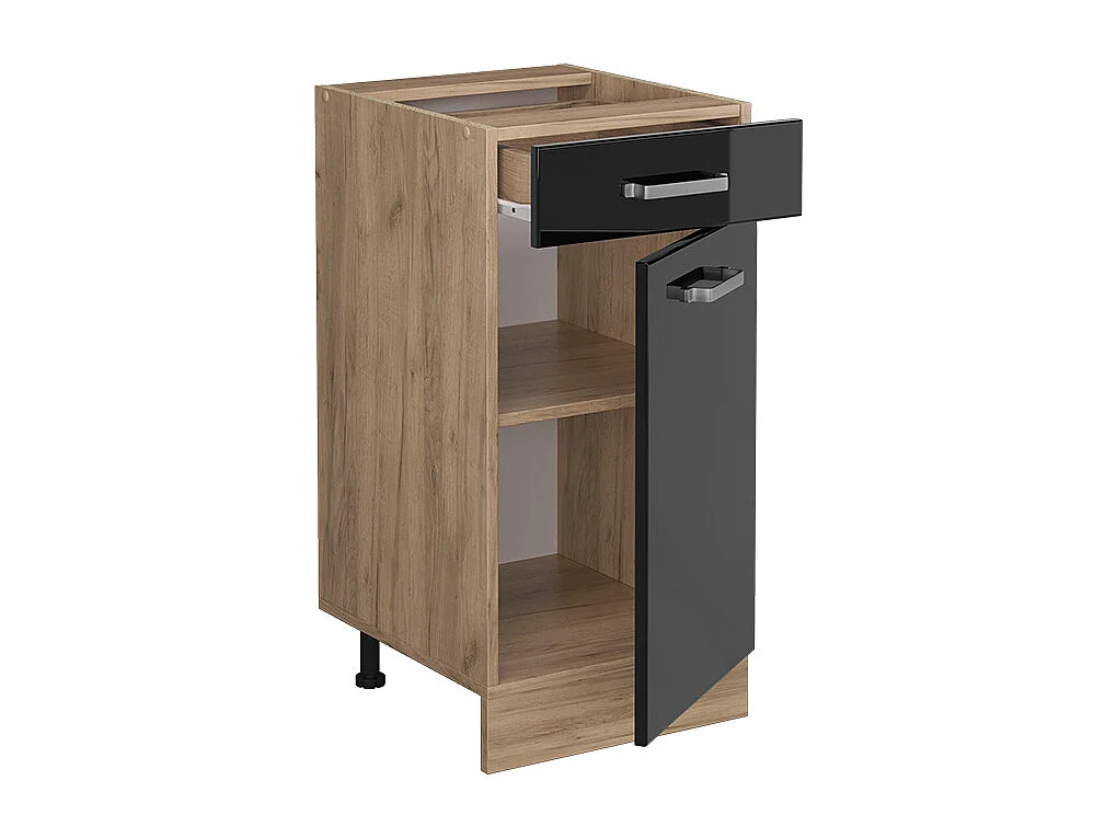 Mobiletto base per cucina nero lucido 40x60x81.6 r-line