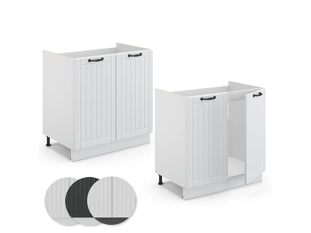 Spülenunterschrank weiß landhaus 80x51.6x82 fame-line