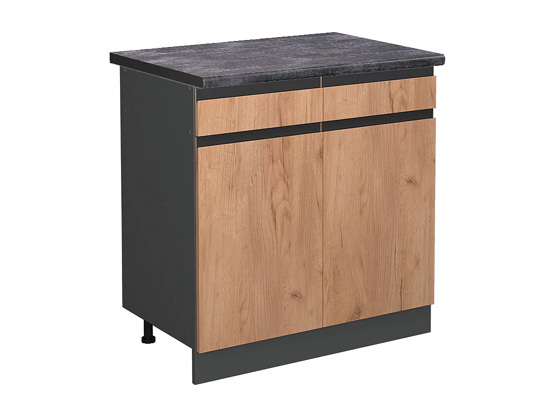 Mueble bajo de cocina roble dorado 80x60x81.6 r-line