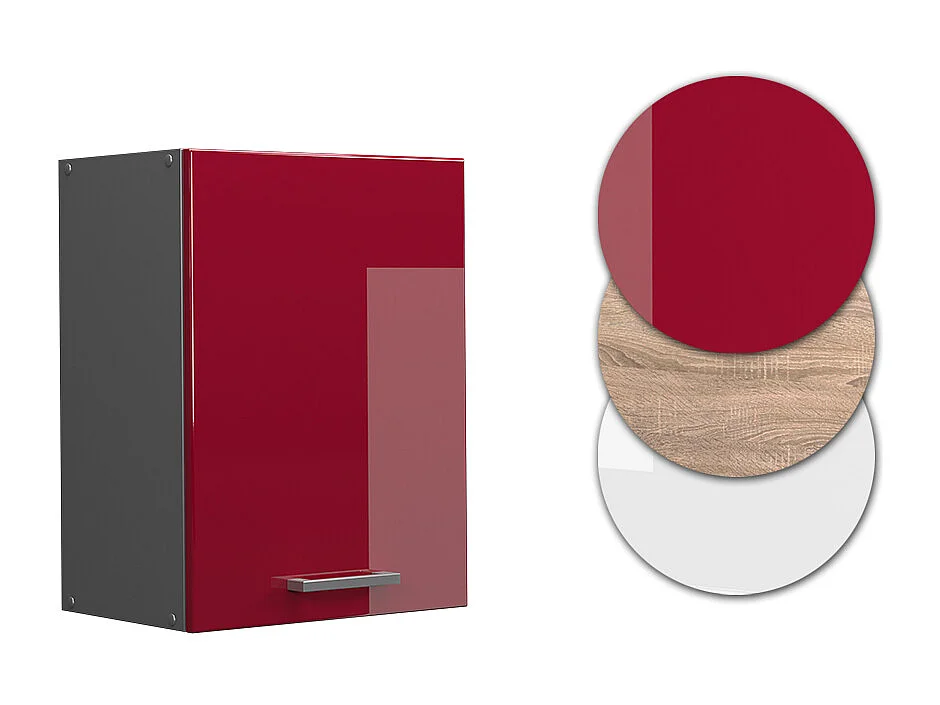 Armario colgante rojo de alto brillo 45x31x60 r-line