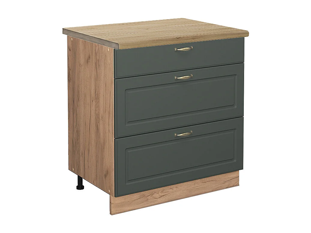 Mobiletto base per cucina verde-oro country house 80x60x82 fame-line