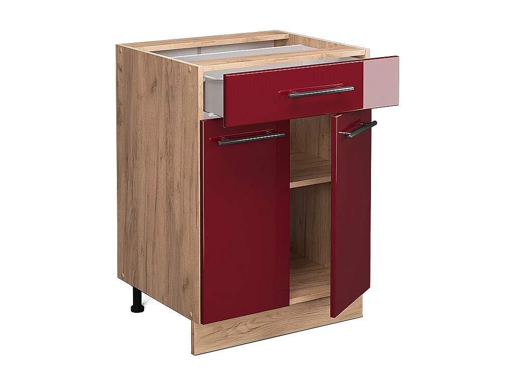 Küchenunterschrank bordeaux hochglanz 60x60x82 fame-line