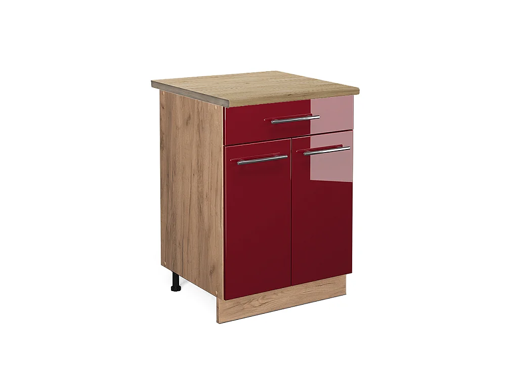 Kitchen base cabinet bordeaux high gloss 60x60x82 fame-line