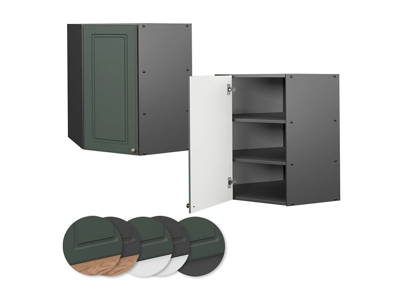 Mobile angolare da cucina verde-oro country house 57x34.1x72 fame-line