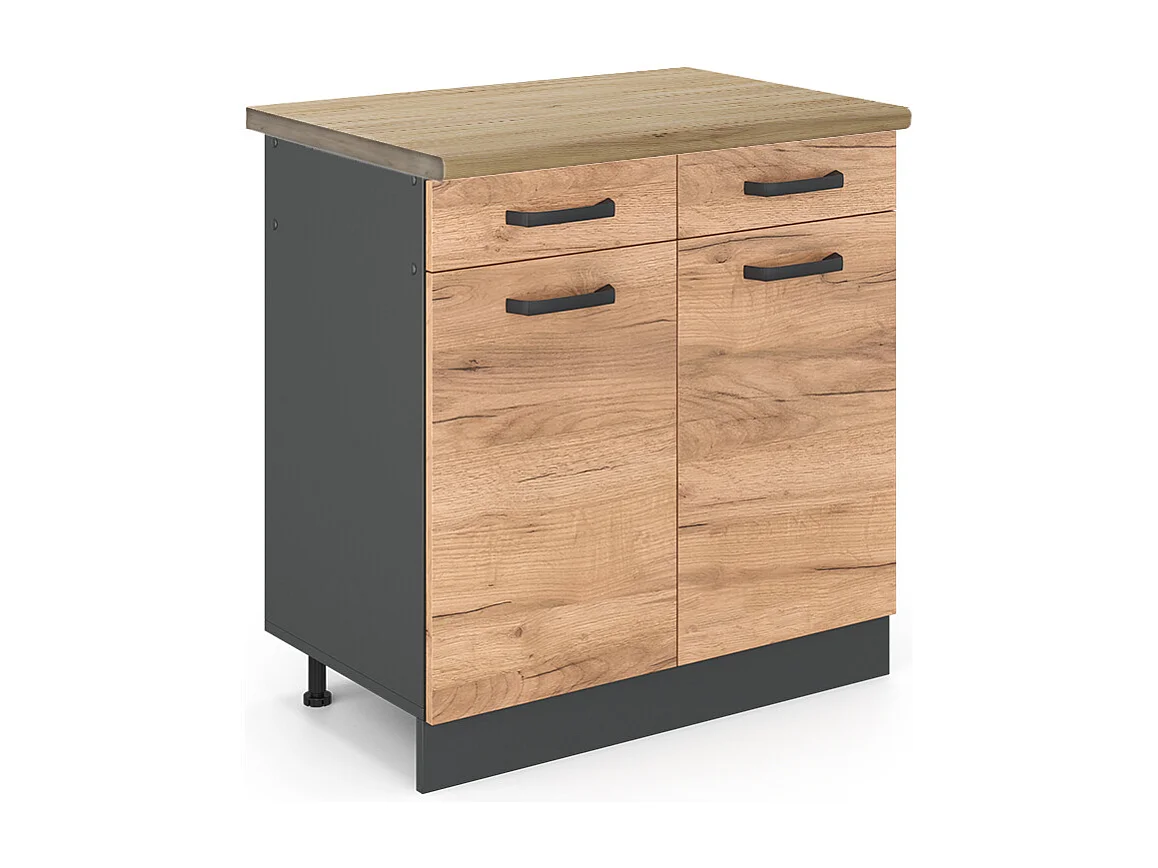 Mobiletto base per cucina quercia dorata 80x60x81.6 r-line