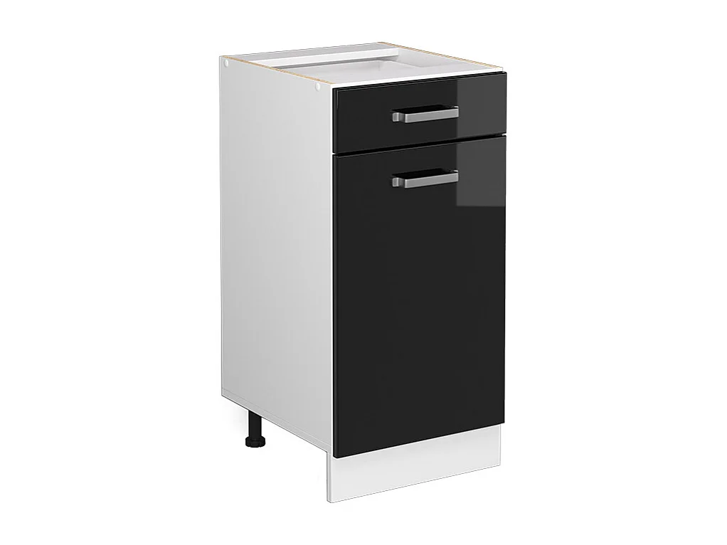 Küchenunterschrank schwarz hochglanz 40x46x81.6 r-line