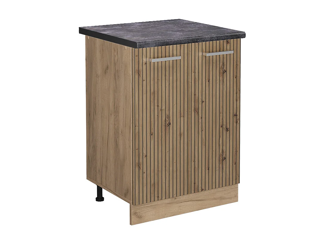 Mobiletto base cucina rovere artigianale 60x60x81.6 r-line