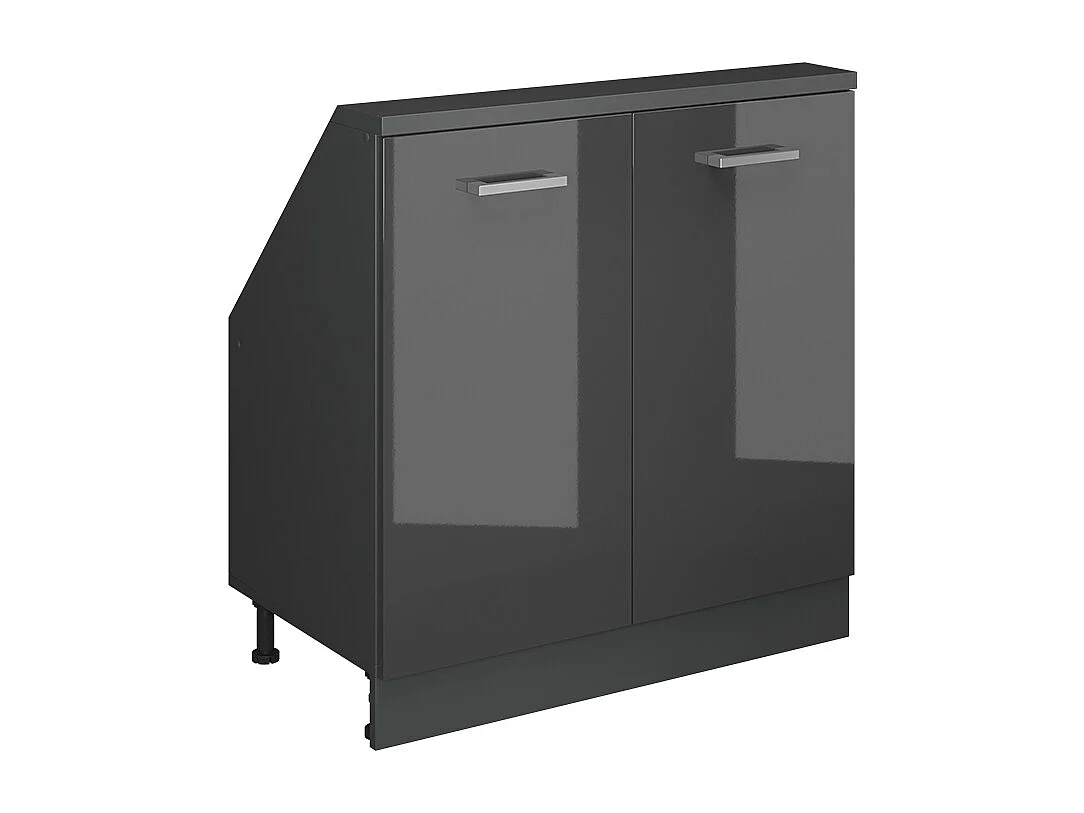 Meuble sous pente anthracite haute brillance 80x46x81.6 r-line
