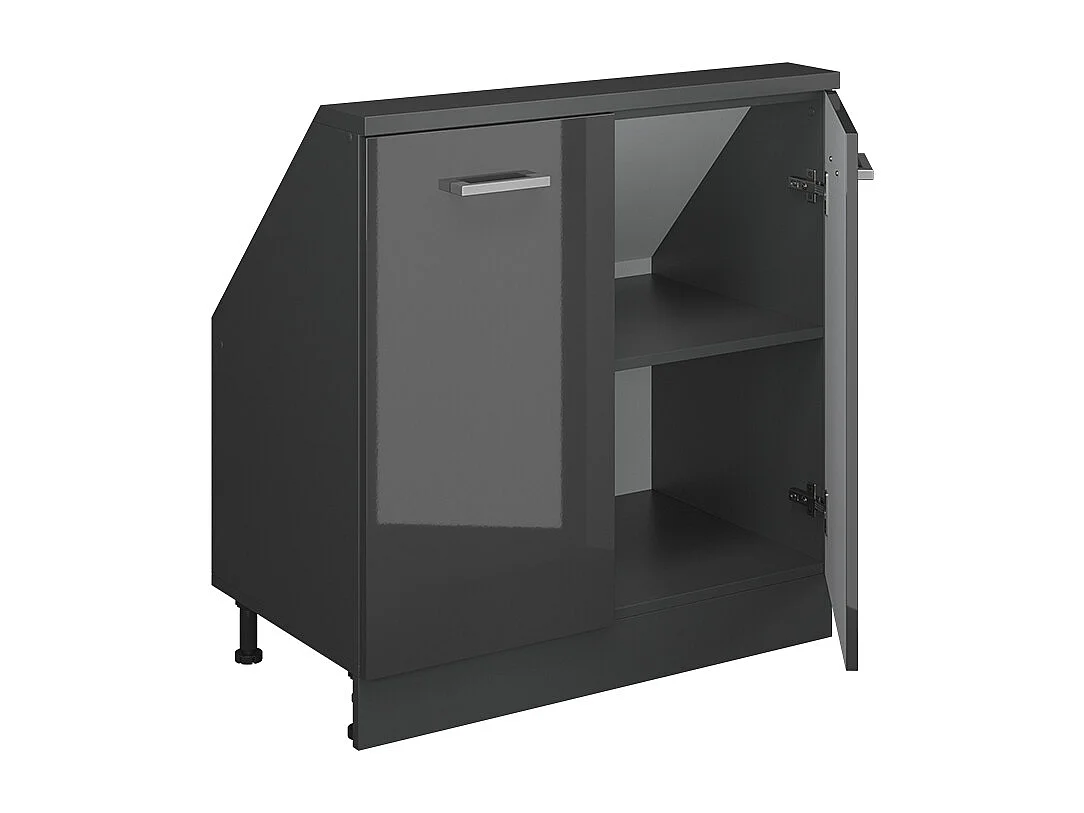 Meuble sous pente anthracite haute brillance 80x46x81.6 r-line