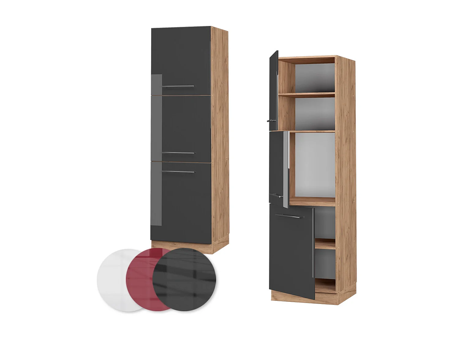 Meuble pour four anthracite haute brillance 60x58x206.8 fame-line