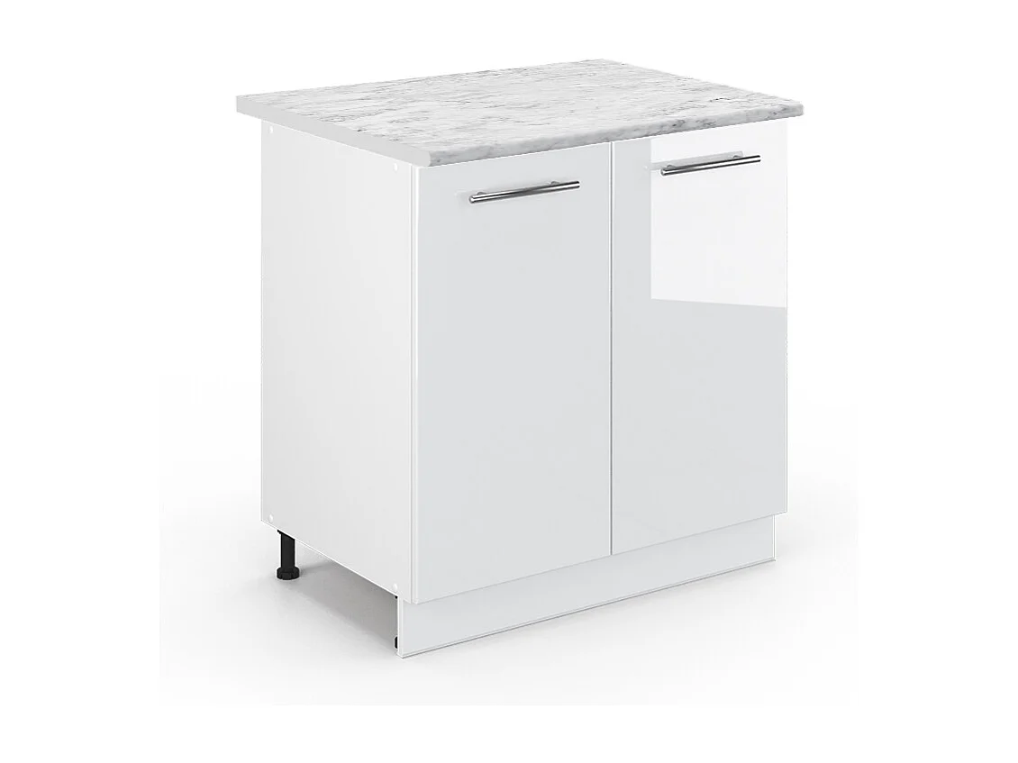 Meuble bas sous-évier blanc haute brillance 80x60x82 fame-line