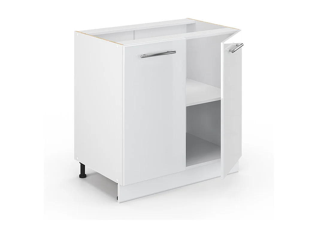 Meuble bas sous-évier blanc haute brillance 80x60x82 fame-line