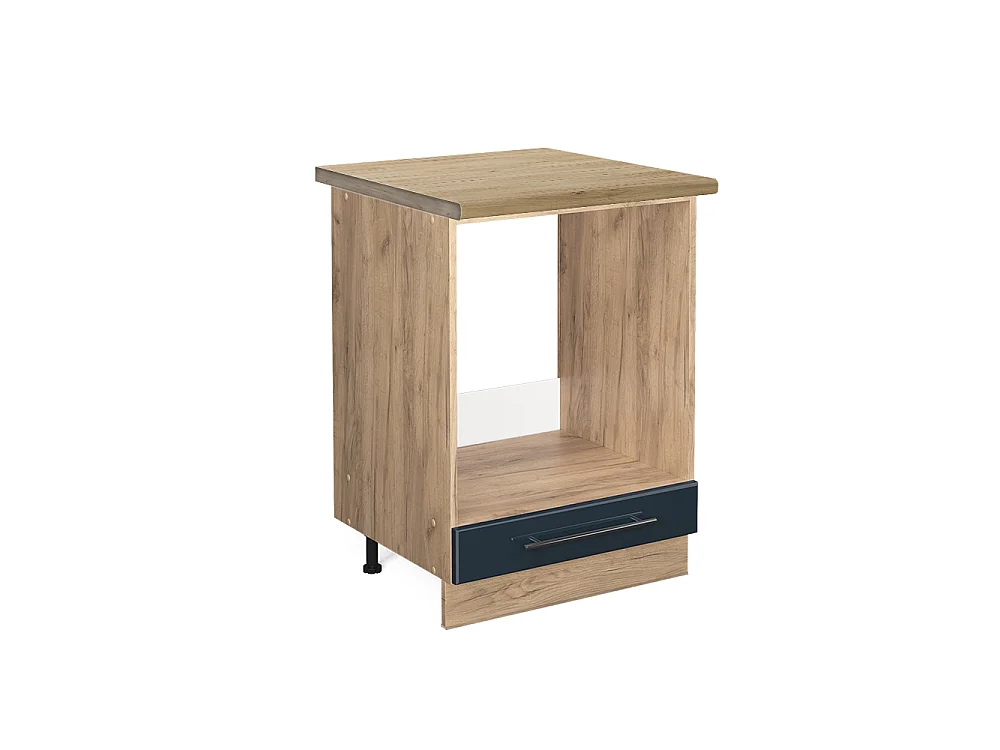 Meuble pour four bleu foncé brillant 60x60x82 fame-line