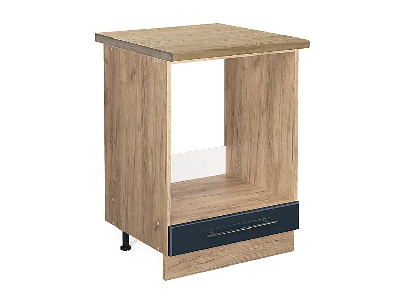 Meuble pour four bleu foncé brillant 60x60x82 fame-line