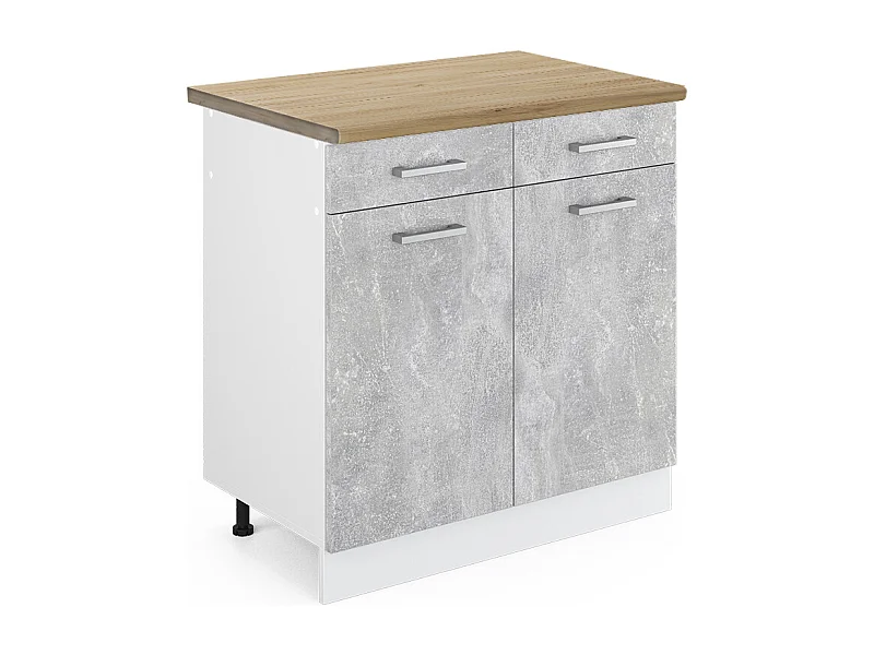 Mobiletto base per cucina calcestruzzo 80x60x81.6 r-line