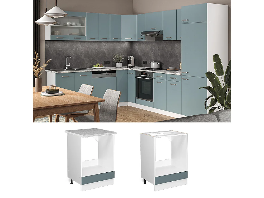 Armario para horno empotrado gris azulado 60x60x81.6 r-line