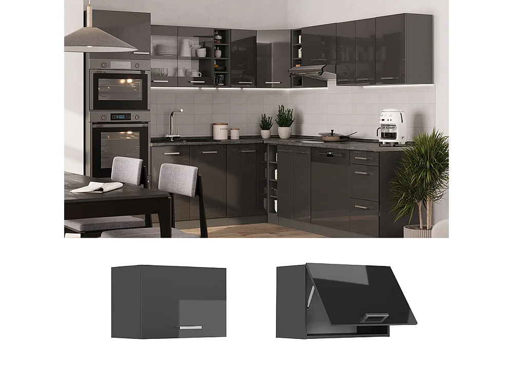 Wall cabinet anthracite high gloss 60x31x40 r-line