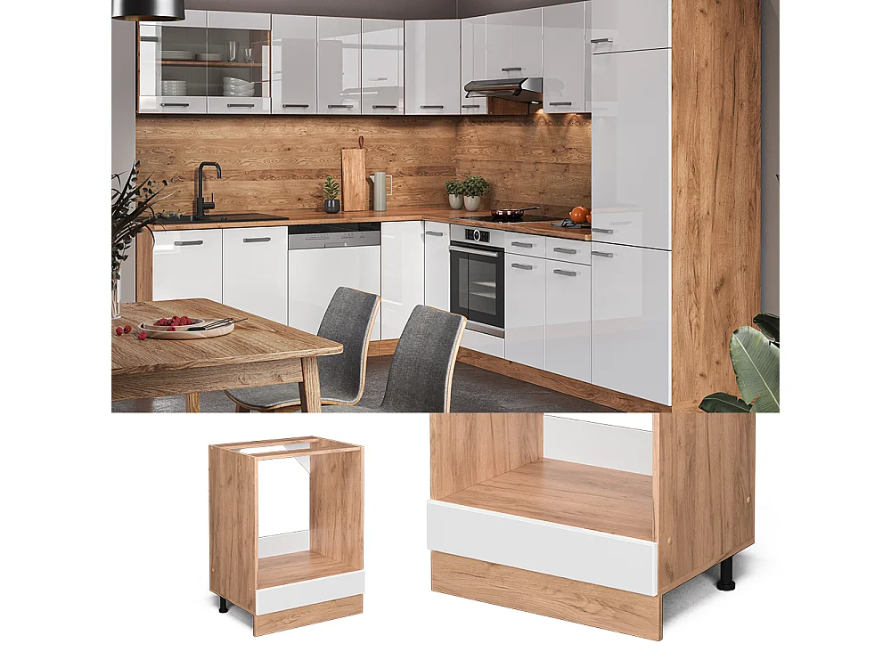 Armario para horno empotrado blanco alto brillo 60x46x81.6 r-line