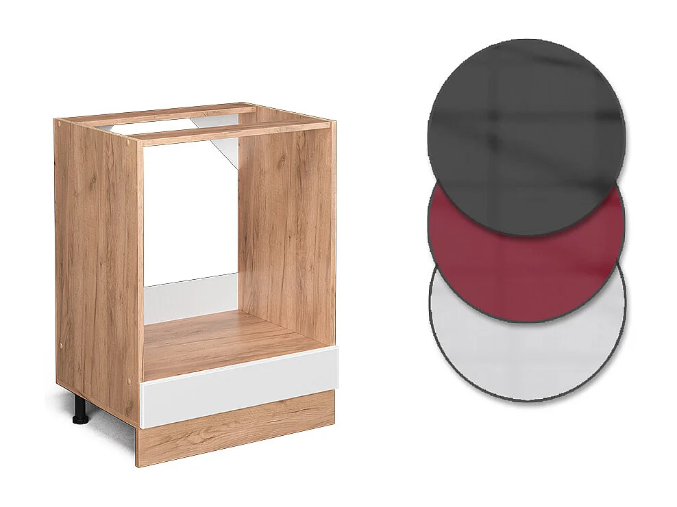 Meuble pour four blanc haute brillance 60x46x81.6 r-line